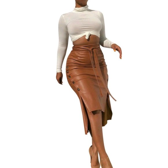 Boa Leather Skirt - Picture 1 of 6